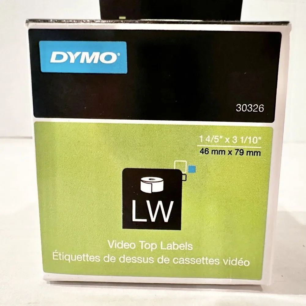 DYMO LabelWriter VHS Top Labels 1 4/5 x 3 1/10 White 150 Labels/Roll‎ 30326